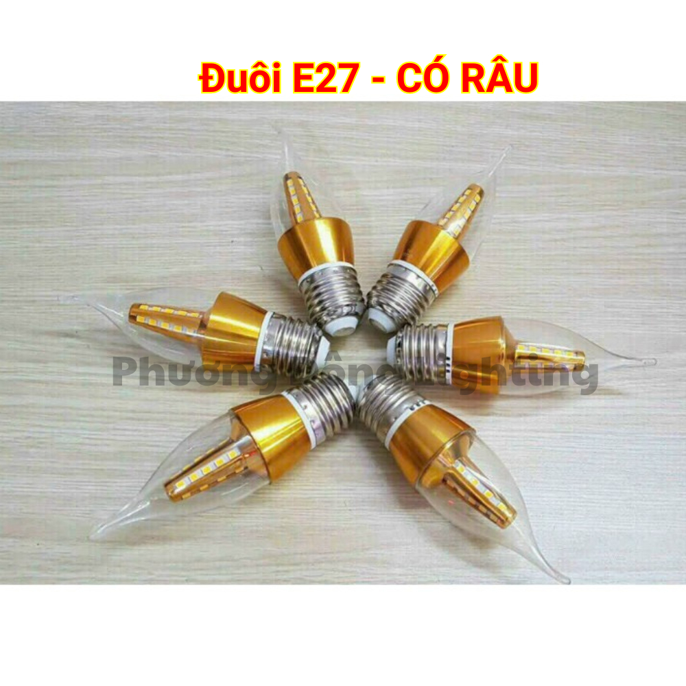 COMBO 2 Bóng Đèn LED Nến (Quả Nhót) Dùng cho Đèn Chùm - Đuôi E14, E27