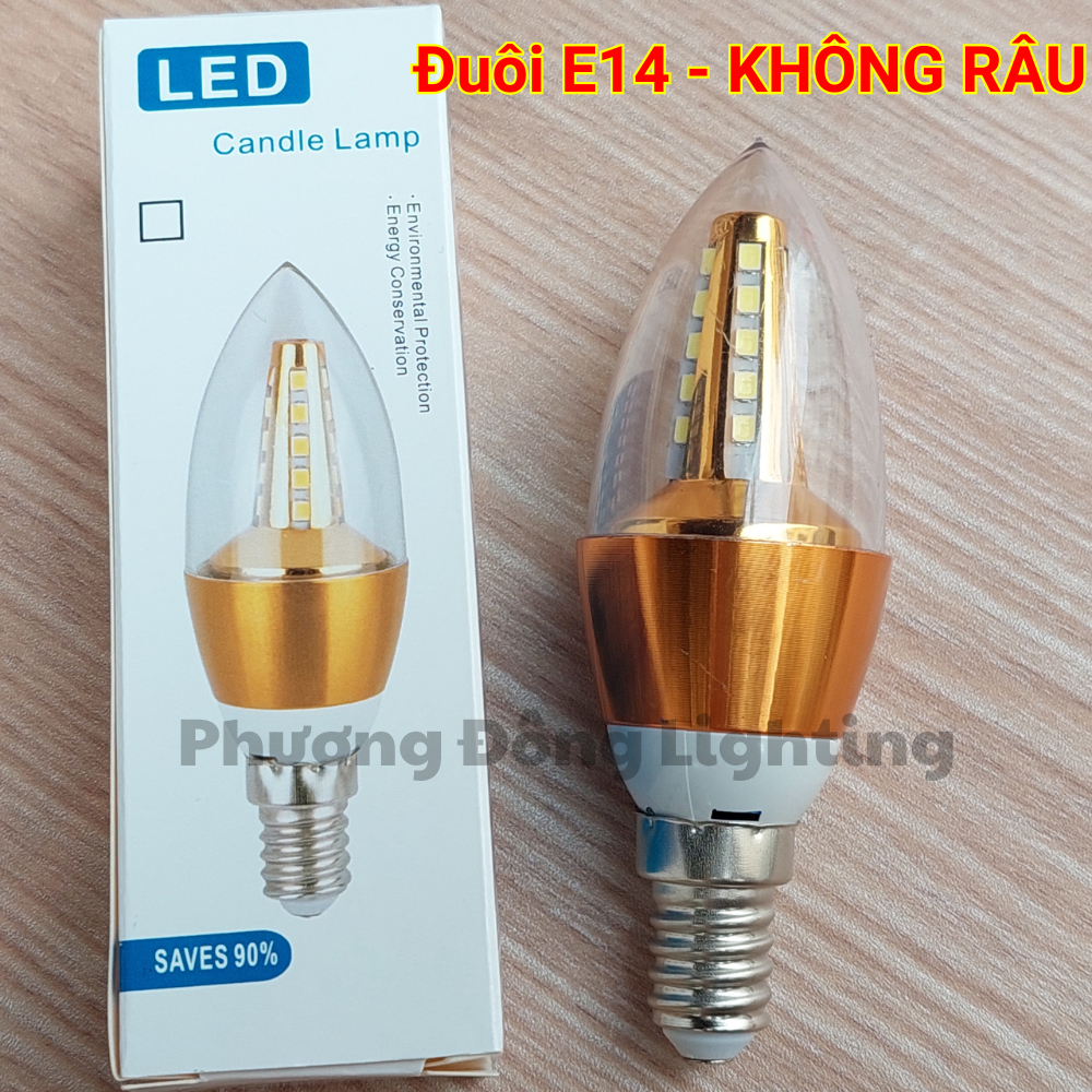 COMBO 2 Bóng Đèn LED Nến (Quả Nhót) Dùng cho Đèn Chùm - Đuôi E14, E27