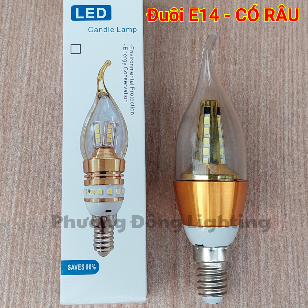 COMBO 2 Bóng Đèn LED Nến (Quả Nhót) Dùng cho Đèn Chùm - Đuôi E14, E27