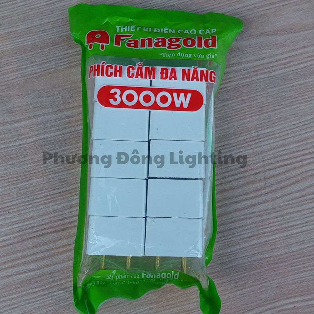 Phích cắm đổi điện 3 chấu sang 2 chấu - 3000W - Fanagold