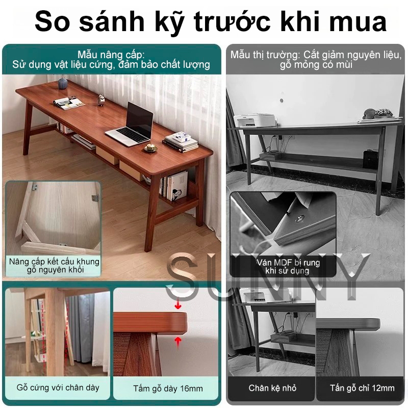 SUNNY 160CM Bàn dài Văn Phòng Bàn Sinh Bàn Học  Đôi Giá Rẻ Bàn Học Bàn Ă