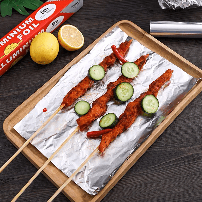 Giấy bạc nướng thực phẩm - Màng nhôm nướng thịt cuộn 5M