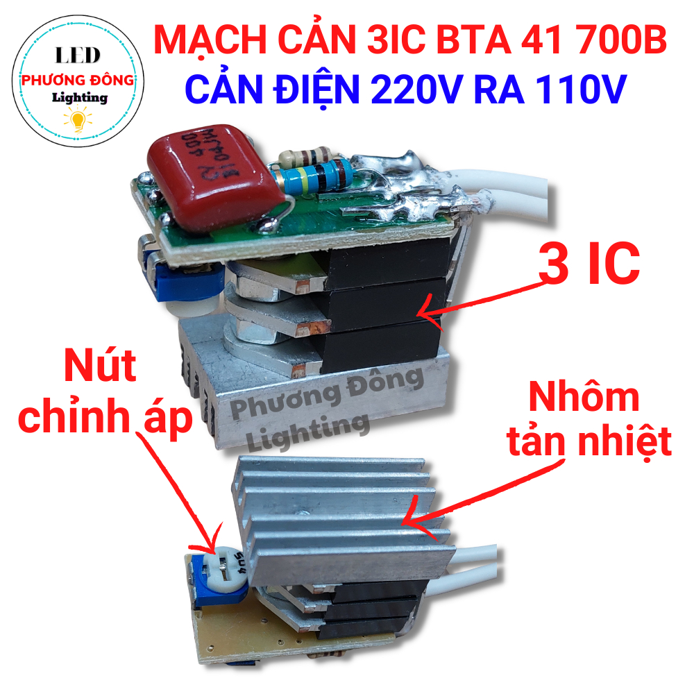 Mạch cản 2IC và 3IC - BTA 41-700B Cản điện 220V ra 110V - 3000W Loại Tốt
