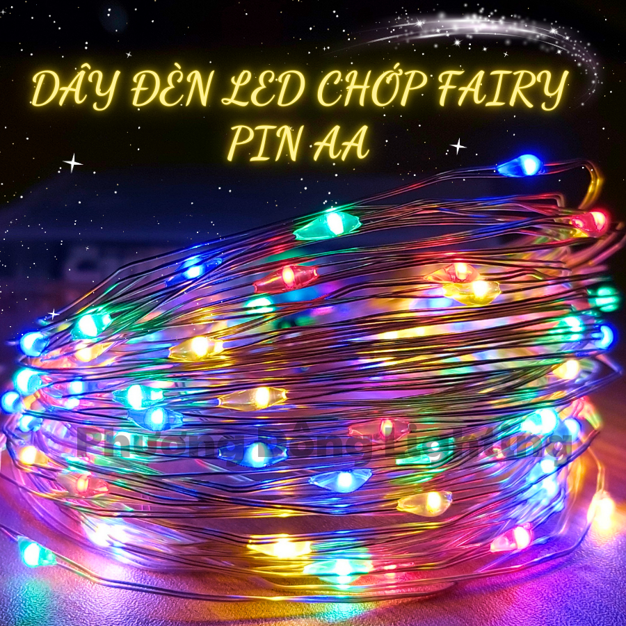 XÀI PIN AA  Đèn FAIRY LIGHT Đèn Đom Đóm dùng Pin AA Trang trí siêu đẹp