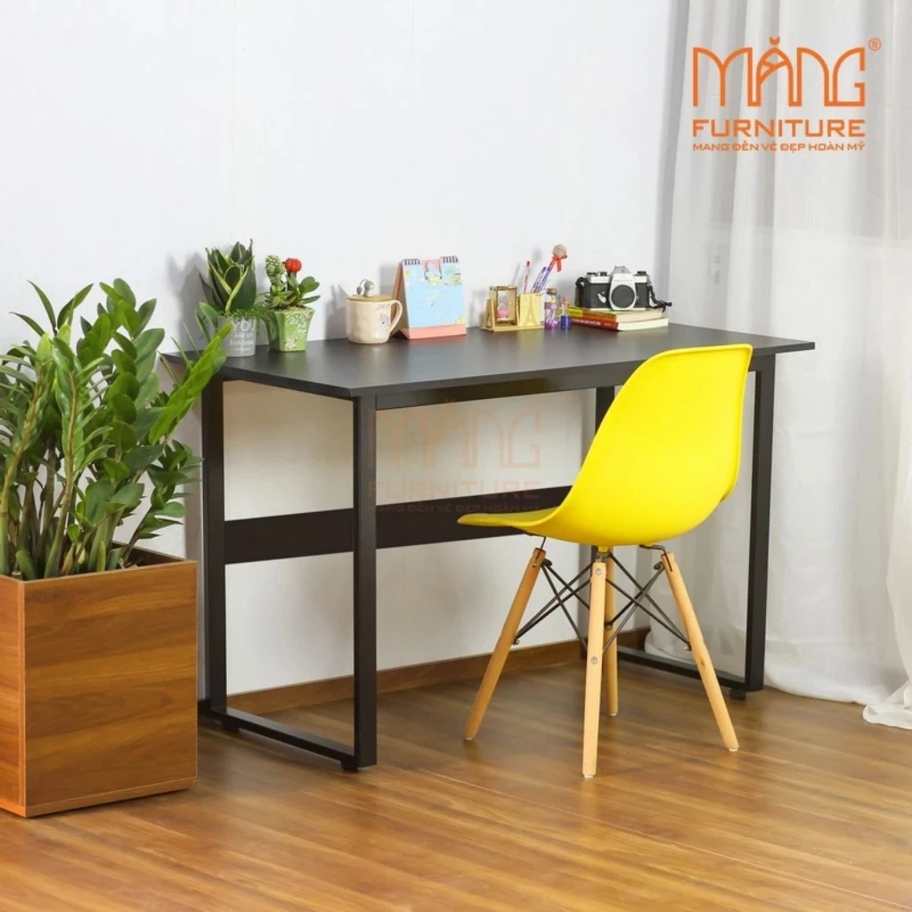 Bàn làm việc bàn gaming thiết kế hiện đại decor trang trí nhà, chân sắt chắc chắn mặt gỗ mdf phong cách đơn giản mới mẻ,