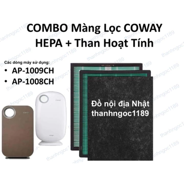 Coway AP-1008CH ,AP-1009CH | Combo Hepa + Than hoạt tính A3 Coway AP-1008CH , AP-1009CH