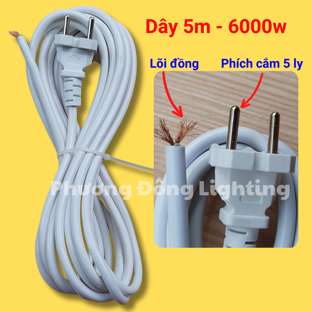 Dây nguồn chịu tải cao 6000w - 3m/5m/8m Lõi đồng