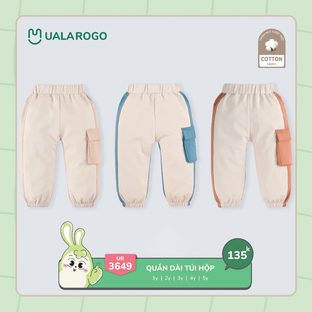 (9-27kg) Quần Nỉ Da Cá Uala Túi Hộp Cách Điệu Cho Bé Trai UR3649 UR3884