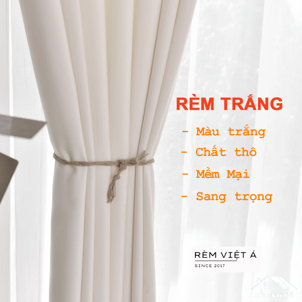 Rèm Vải Màu Trắng - Rèm Vải Cao Cấp,Trang Trí Phòng Khách,Phòng Ngủ,Rèm ...