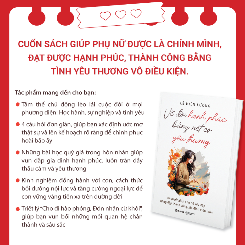 Sách - Vẽ Đời Hạnh Phúc Bằng Nét Cọ Yêu Thương - Bí Quyết Giúp Phụ Nữ Xây Đắp Sự Nghiệp Thành Công, Gia Đình Viên Mãn