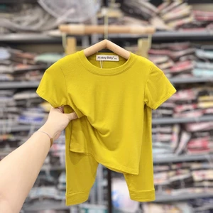 Bộ Tay Cộc Chất Thun Lạnh In Họa Tiết Hoạt Hình Dể Thương Trai -Bé Gái