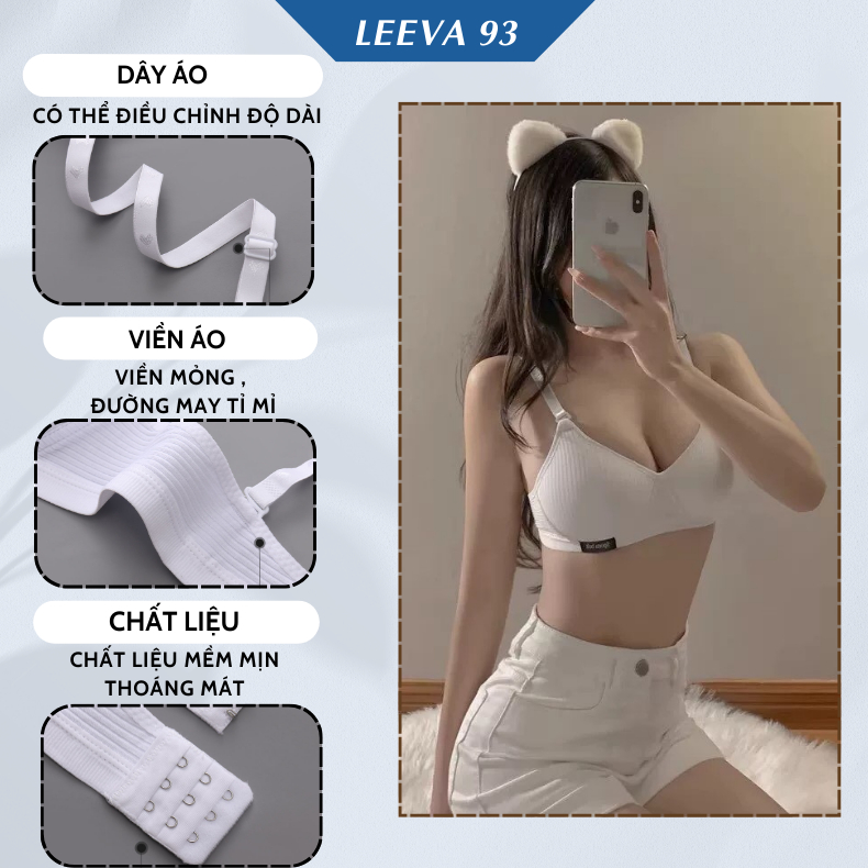 Áo ngực nữ cotton không gọng nâng ngực thoáng mát, áo bra nữ 2 dây tôn vòng 1 - AN16