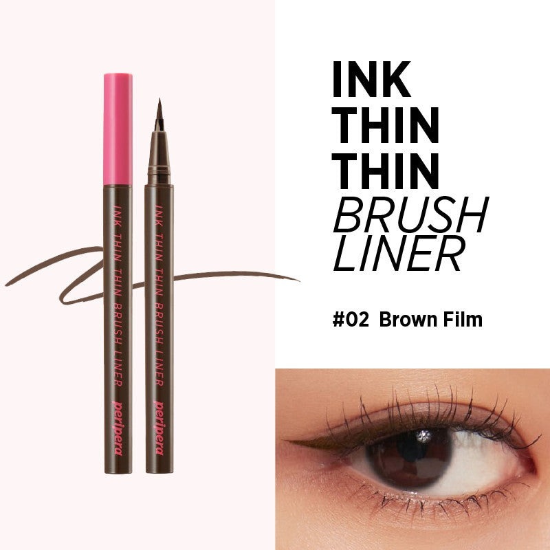Ảnh Bút Kẻ Mắt Nước Peripera Ink Thin Thin Brush Liner Màu 02 Brown 0.5G 2