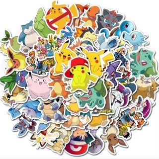 Set combo 50 sticker Pokemon chống thấm nước dán nón mũ bảo hiểm đàn guitar xe máy sổ sách