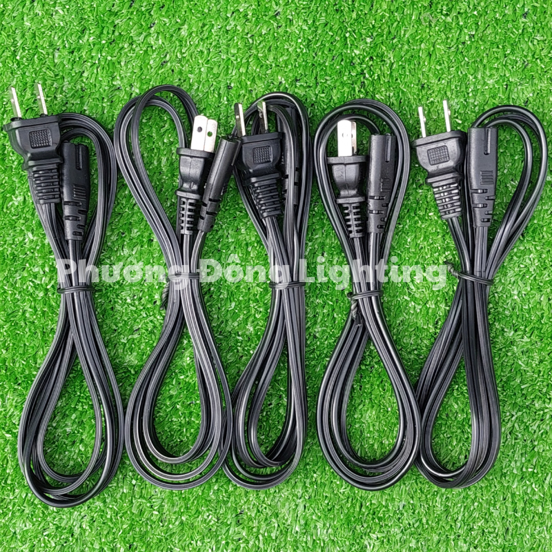 Combo 5 dây nguồn số 8 - Loại tốt - Dài 1,6m Màu Xám - Đen