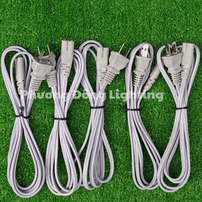 Combo 5 dây nguồn số 8 - Loại tốt - Dài 1,6m Màu Xám - Đen