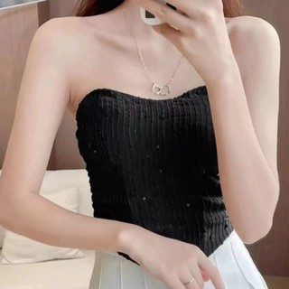 Áo bra quây ren gân nổi không dây kèm mút đệm ngực 7699