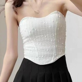 Áo bra quây ren gân nổi không dây kèm mút đệm ngực 7699