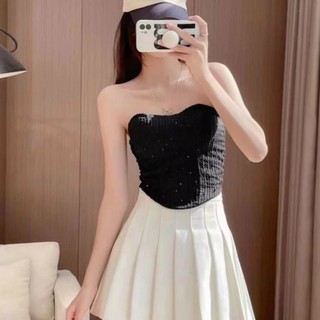 Áo bra quây ren gân nổi không dây kèm mút đệm ngực 7699