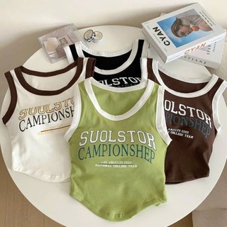 Áo Ba Lỗ  Nữ Cotton Dáng Dài Vạt Tròn Phối Chữ Trước Ngực mã 2332