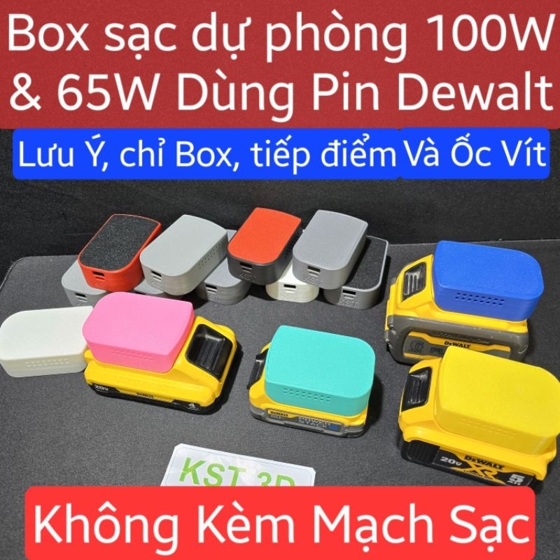 Box Sạc Dự Phòng Dùng Pin Dewalt và Mạch sạc 65w Lx-SC65AC + Mạch 100w ...