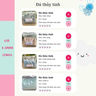 [2KG] Đá thủy tinh cỡ 3-8mm chuyên dụng terrazor, DIY project, xuyên sáng, đã mài cạnh sắc đa dạng màu sắc