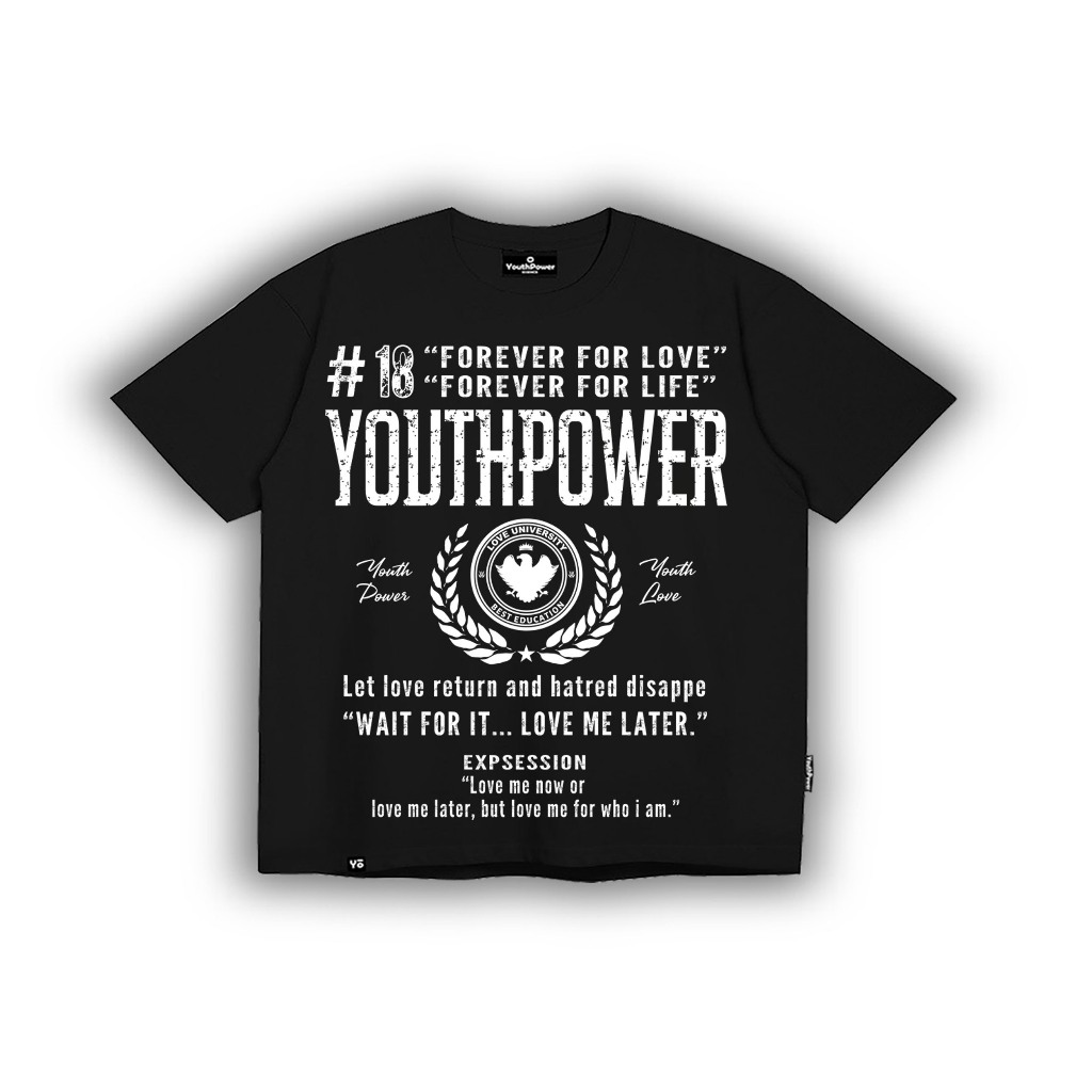 Áo Thun Big Boxy YOUTHPOWER FOREVER FOR LOVE From Rộng Nam Nữ Cổ Tròn Chất Liệu Cotton In Lụa Local Brand