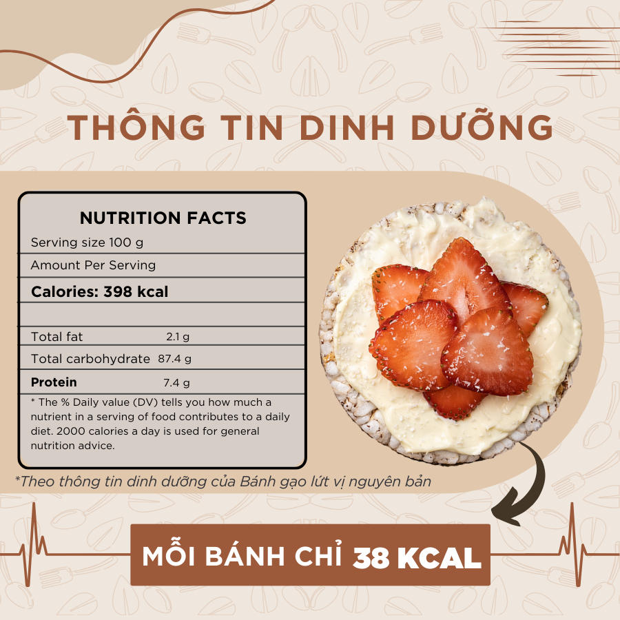 Ảnh Bánh gạo lứt GUfoods (Hộp 300g = 32 bánh) - Không chiên dầu, Không đường, Eat clean, Thực dưỡng, Ăn vặt healthy, Tập gym 2