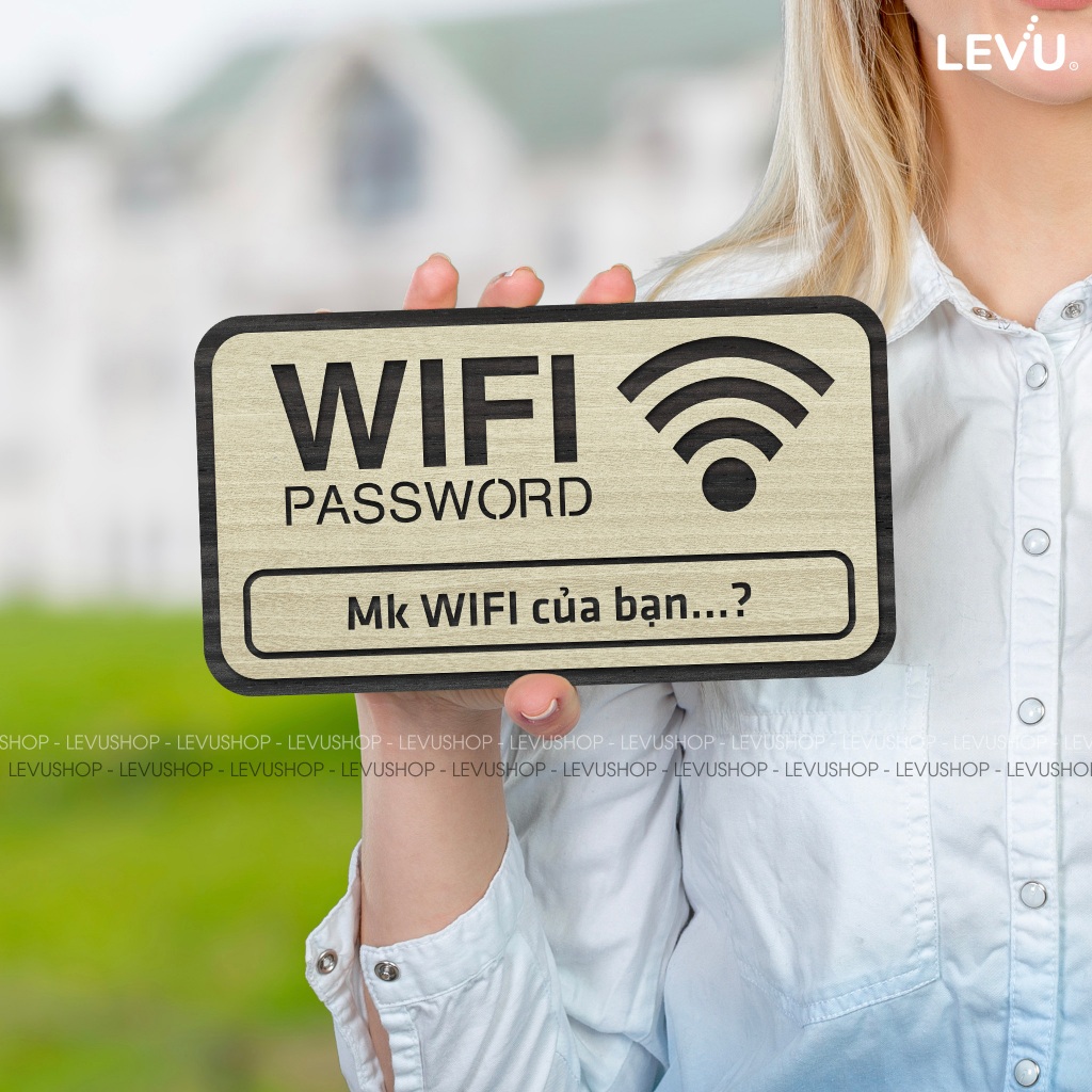 Bảng gỗ trang trí wifi password treo tường - Mẫu TW01