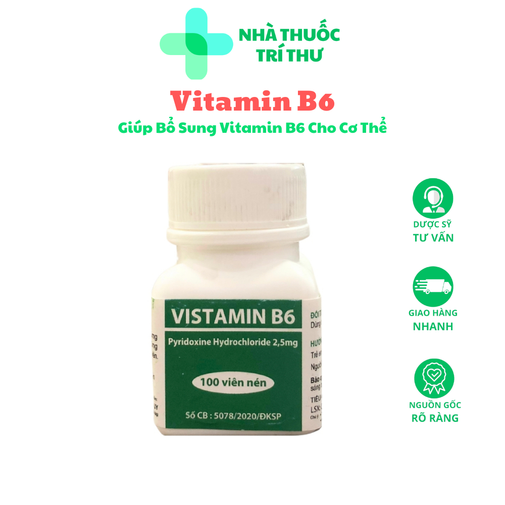 Vistamin B6 Lọ 100 viên - Giúp bổ sung Vitamin B6 cho cơ thể | Shopee ...