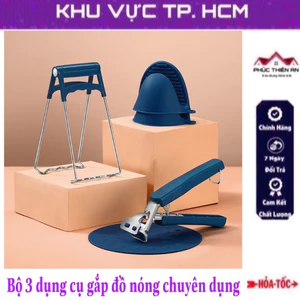 Bộ 3 dụng cụ kẹp gắp đồ nóng dùng cho nhà bếp - an toàn, tiện dụng