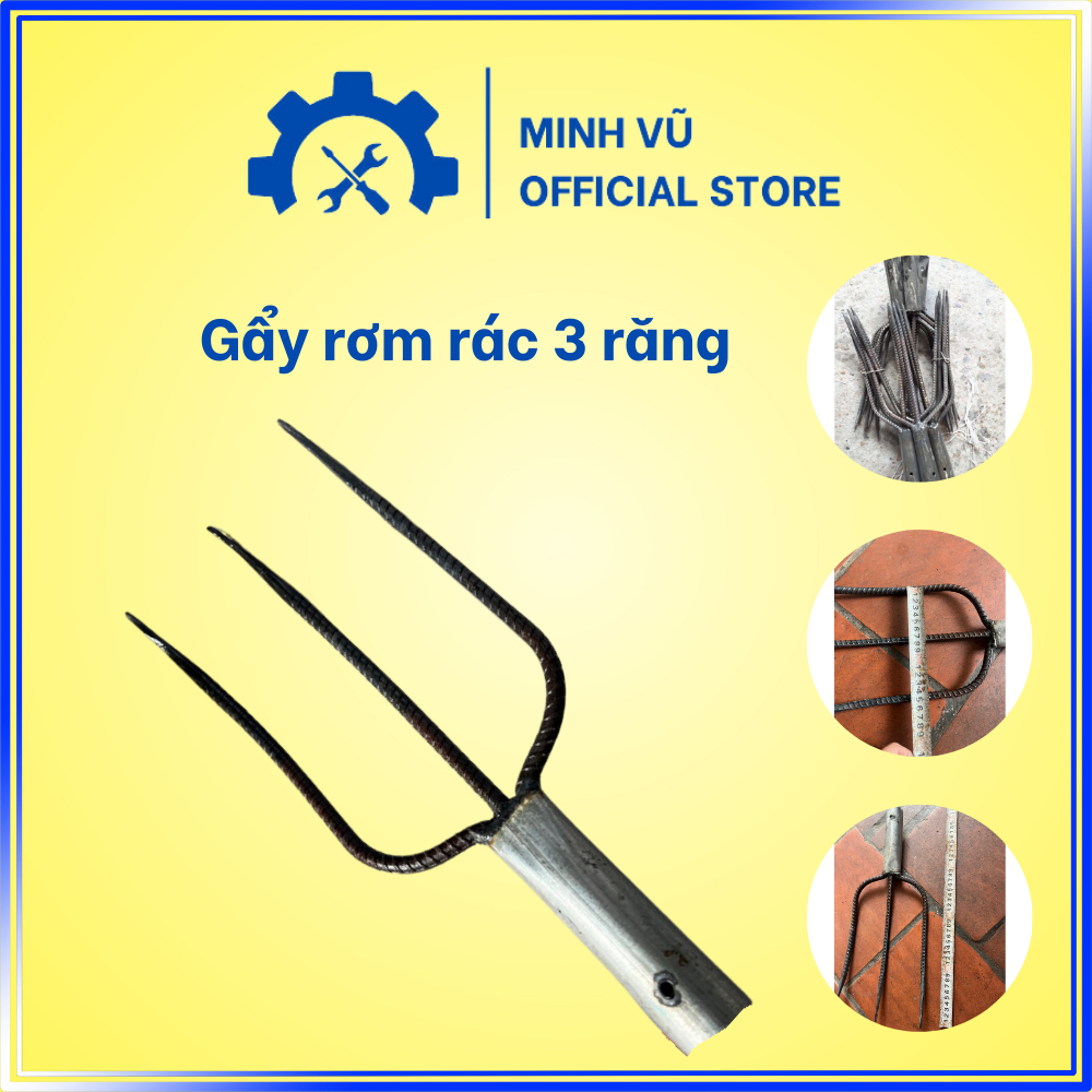 Gẩy rơm rác 3 răng,chĩa 3 răng | Shopee Việt Nam