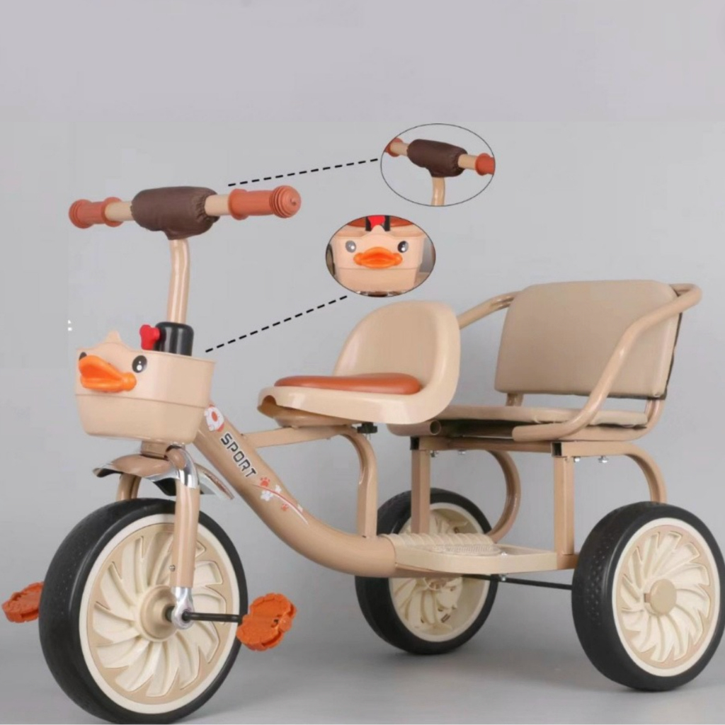 Xe đạp ba bánh cho bé, Xe đạp Xích lô 2 ghế ngồi, xe ba bánh chòi chân cho bé từ 1 đến 6 tuổi