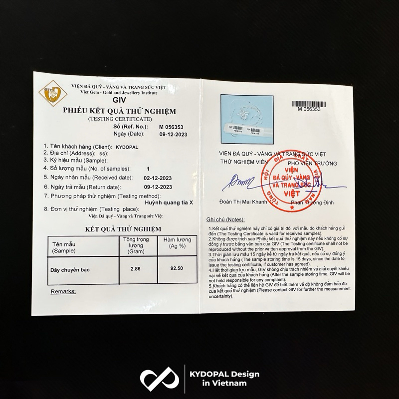 Ảnh Dây chuyền bạc KYDOPAL mặt nơ đá size lớn bạc ý 925 cao cấp 9C10 4