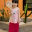 Bộ quần áo bé gái - Bộ gấm 2 dây cô gái TB456 - Set yếm lụa gấm xinh xắn