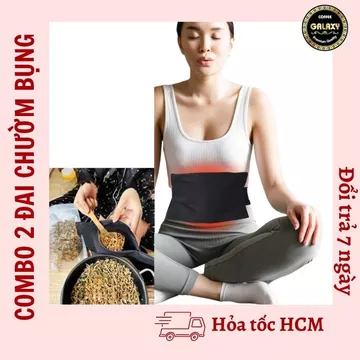 Combo 2 túi chườm bụng cho mẹ có dán Galaxy Coffee túi thảo dược chườm nóng vải dày giữ nhiệt tốt