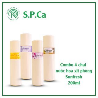 Combo 4 chai nước hoa xịt phòng Sunfresh 200ml khử mùi thơm lâu đến 6h - SPCa000076