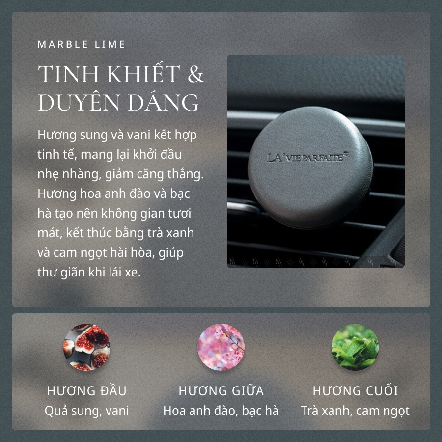 Sáp Thơm Ô Tô Cao Cấp Hương Nước Hoa Pháp Kẹp Cửa Gió Điều Hòa LA'VIE PARFAITE Sang Trọng, Thư Giãn
