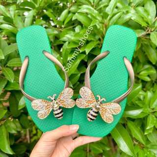 [Mũi Vuông-charm Ong Vàng] DÉP XỎ NGÓN NỮ GẮN CHARM ONG VÀNG MIX 18 MÀU ĐẾ CAO SU ÊM ÁI