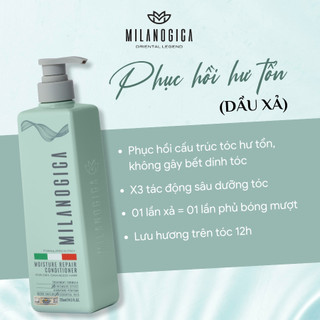 Dầu Gội , Dầu Xả hương nước hoa Milanogica 355ml Phục hồi hư tổn, Giảm gàu sạch ngứa da đầu