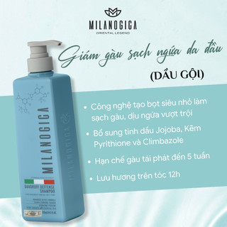 Dầu Gội , Dầu Xả hương nước hoa Milanogica 355ml Phục hồi hư tổn, Giảm gàu sạch ngứa da đầu