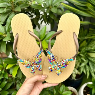 [Mũi Tròn-charm Bứm 7 màu] DÉP XỎ NGÓN NỮ GẮN CHARM BỨM MIX CÙNG 8 MÀU ĐẾ CAO SU ÊM ÁI