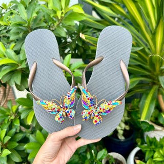 [Mũi Tròn-charm Bứm 7 màu] DÉP XỎ NGÓN NỮ GẮN CHARM BỨM MIX CÙNG 8 MÀU ĐẾ CAO SU ÊM ÁI