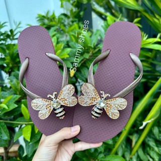 [Mũi tròn-charm Ong Vàng] DÉP XỎ NGÓN NỮ GẮN CHARM ONG MIX CÙNG 18 MÀU ĐẾ CAO SU ÊM ÁI