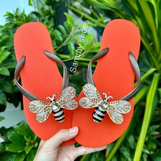 [Mũi tròn-charm Ong Vàng] DÉP XỎ NGÓN NỮ GẮN CHARM ONG MIX CÙNG 18 MÀU ĐẾ CAO SU ÊM ÁI