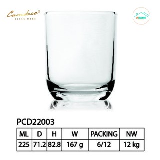 Bộ 6 Ly Thủy Tinh Bầu Lùn Góc 22003 Uống Trà Đá 225ml - HHome