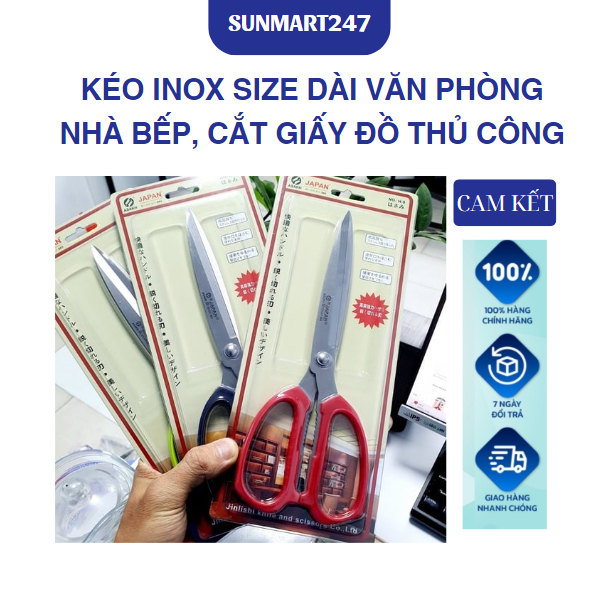 Kéo Inox Size Lưỡi Dài Văn Phòng Nhà Bếp, Kéo Cắt Giấy Đồ Thủ Công ...