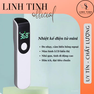 Nhiệt kế điện tử hồng ngoại đo trán mini cầm tay, đo nhiệt độ cơ thể, màn hình LCD hiển thị tiện dụng, tặng kèm pin
