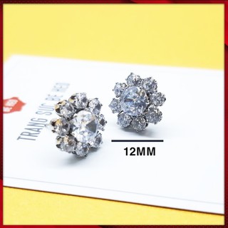 Bông tai inox hoa kẹp đá nhân tao BH648