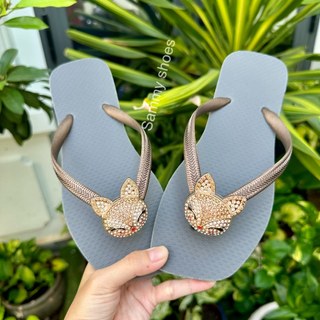 [Mũi Vuông-charm Hồ Ly] DÉP XỎ NGÓN NỮ GẮN CHARM HỒ LY MIX 18 MÀU ĐẾ CAO SU ÊM ÁI THỜI TRANG
